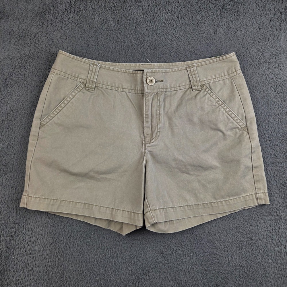 Calvin Klein Jeans Women's Shorts 12 Chino Casual Mid Rise Beige Tan Khaki